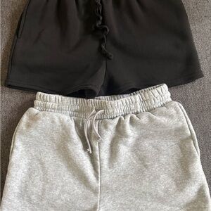Women's Black and Gray Shorts Set